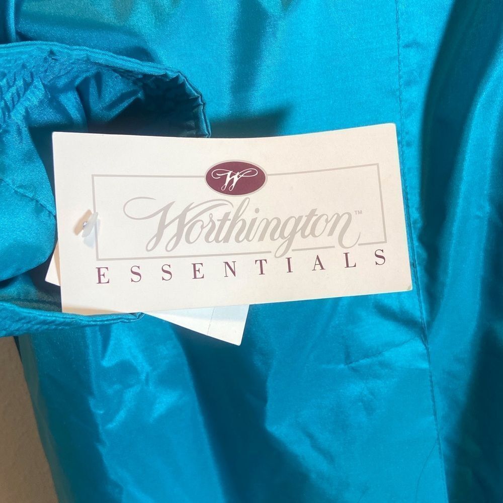 Worthington Essentials Vibrant Blue Turquoise Outerwear Jacket Size 8 - Picture 7 of 16
